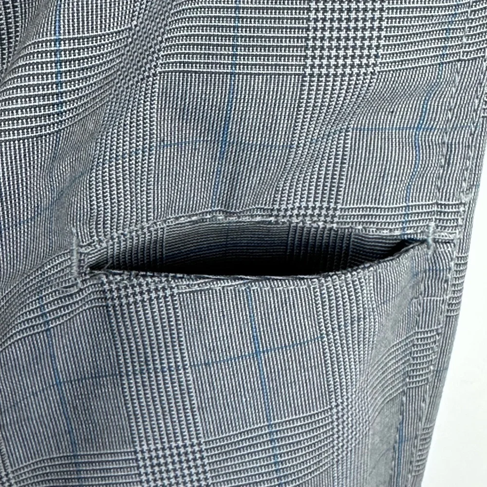 Men's Straight Leg Plaid Dress Pants